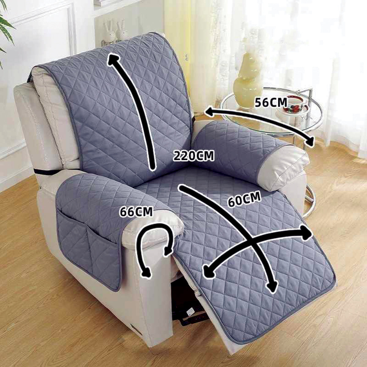 WATERPROOF RECLINER SOFA COVER WITH POCKET