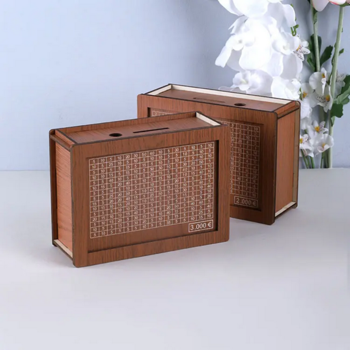 WOODEN PIGGYBANK WITH SAVINGS GOAL