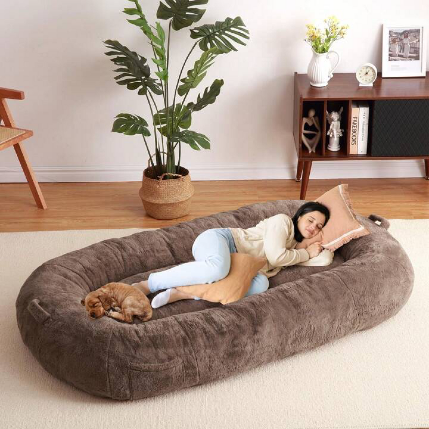 ULTRA-PLUSH HUMAN DOG BED