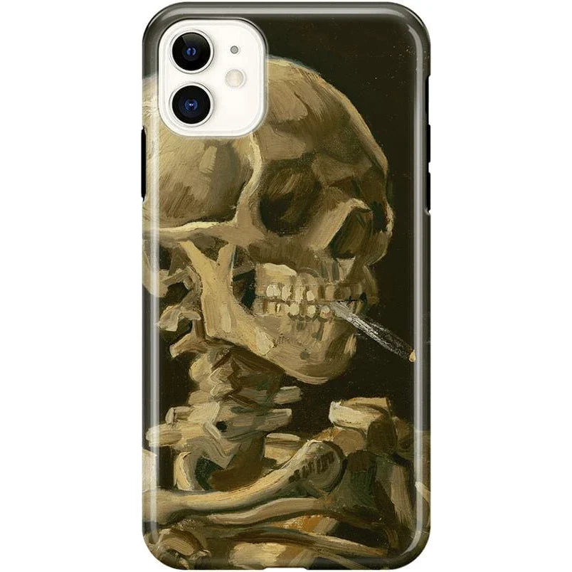 VAN GOGH SKELETON WITH BURNING CIGARETTE IPHONE CASE