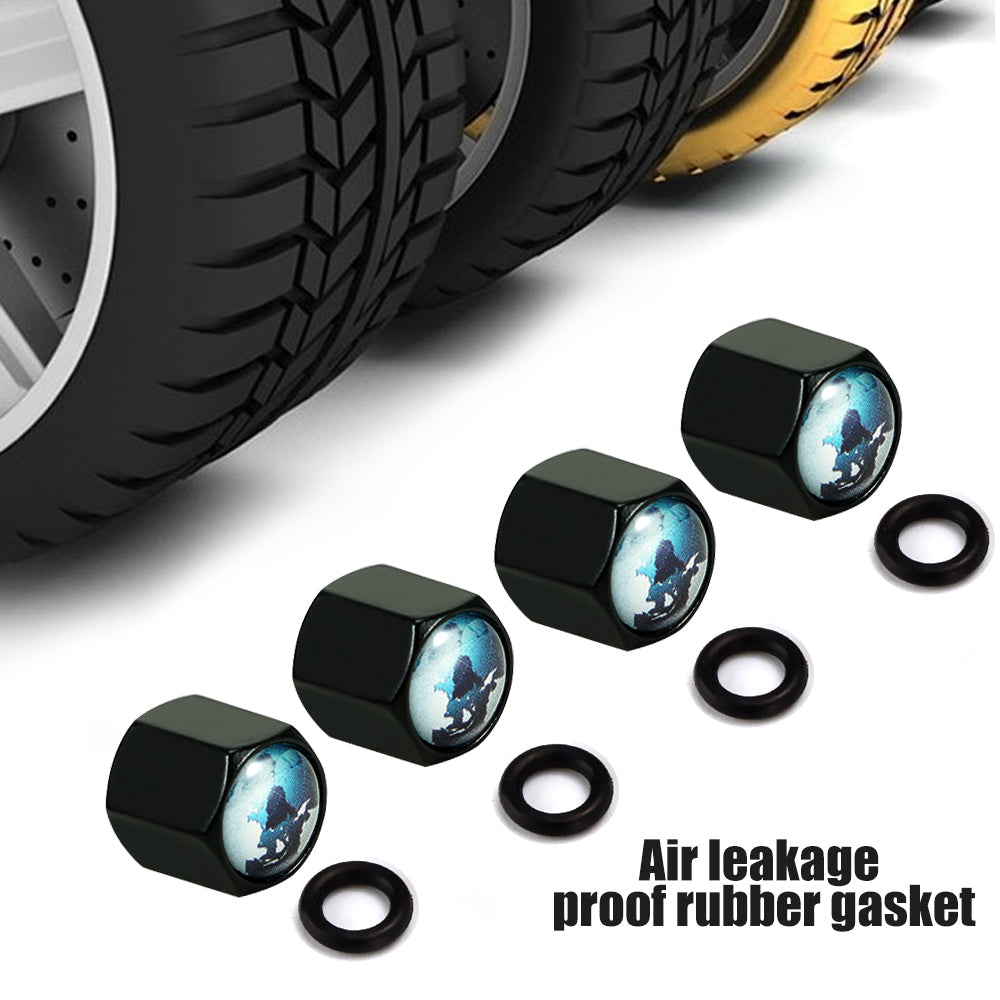 4PCS CAR TIRE VALVE CAPS KEYCHAIN