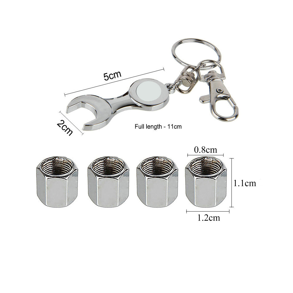 4PCS CAR TIRE VALVE CAPS KEYCHAIN