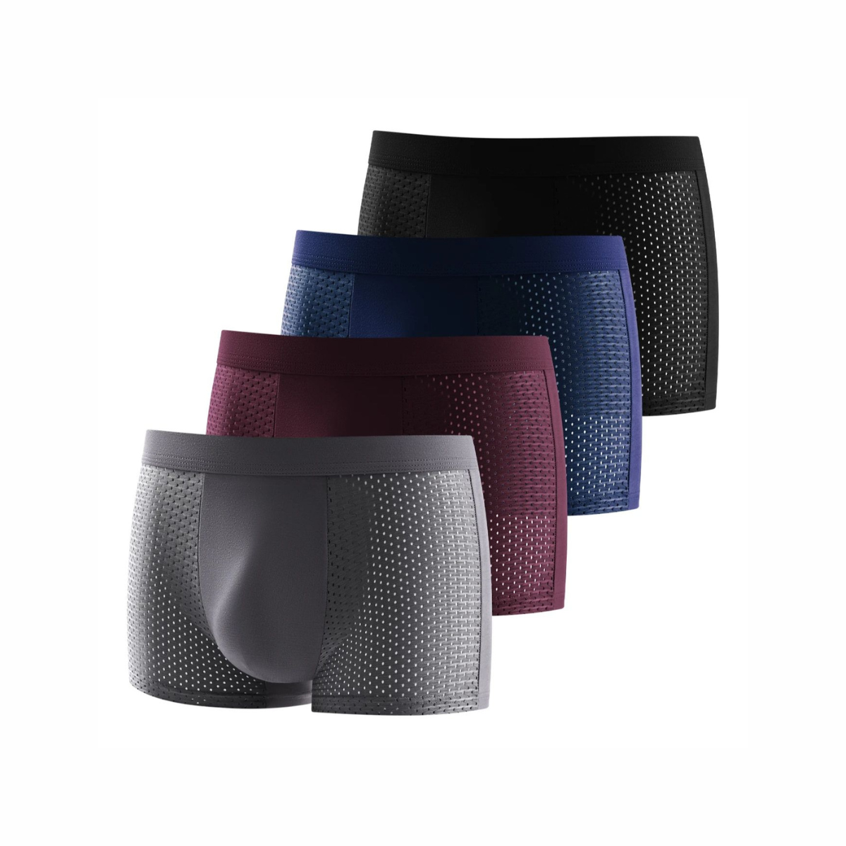 4PCs BREATHABLE MEN'S BOXER BRIEFS