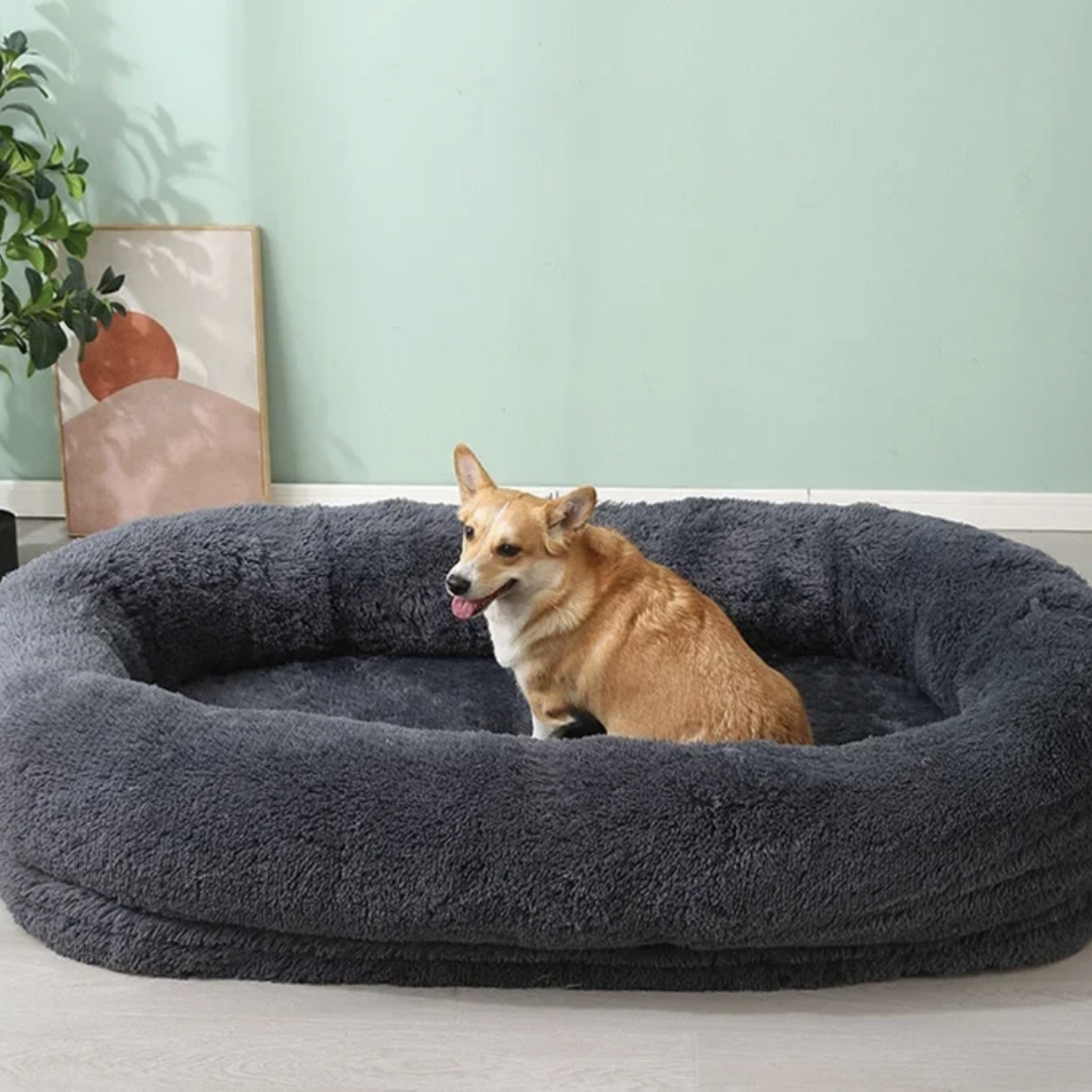 ULTRA-PLUSH HUMAN DOG BED