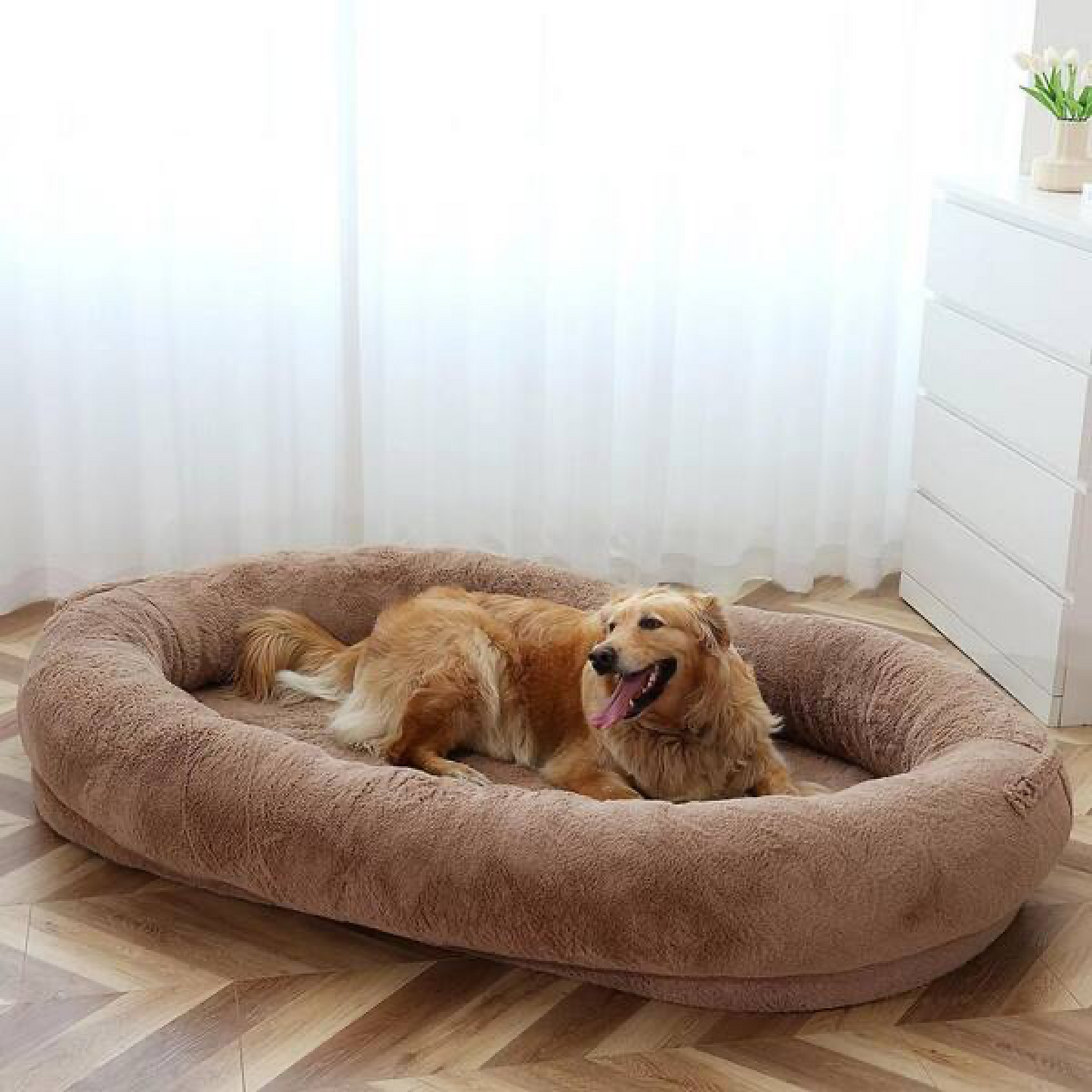 ULTRA-PLUSH HUMAN DOG BED