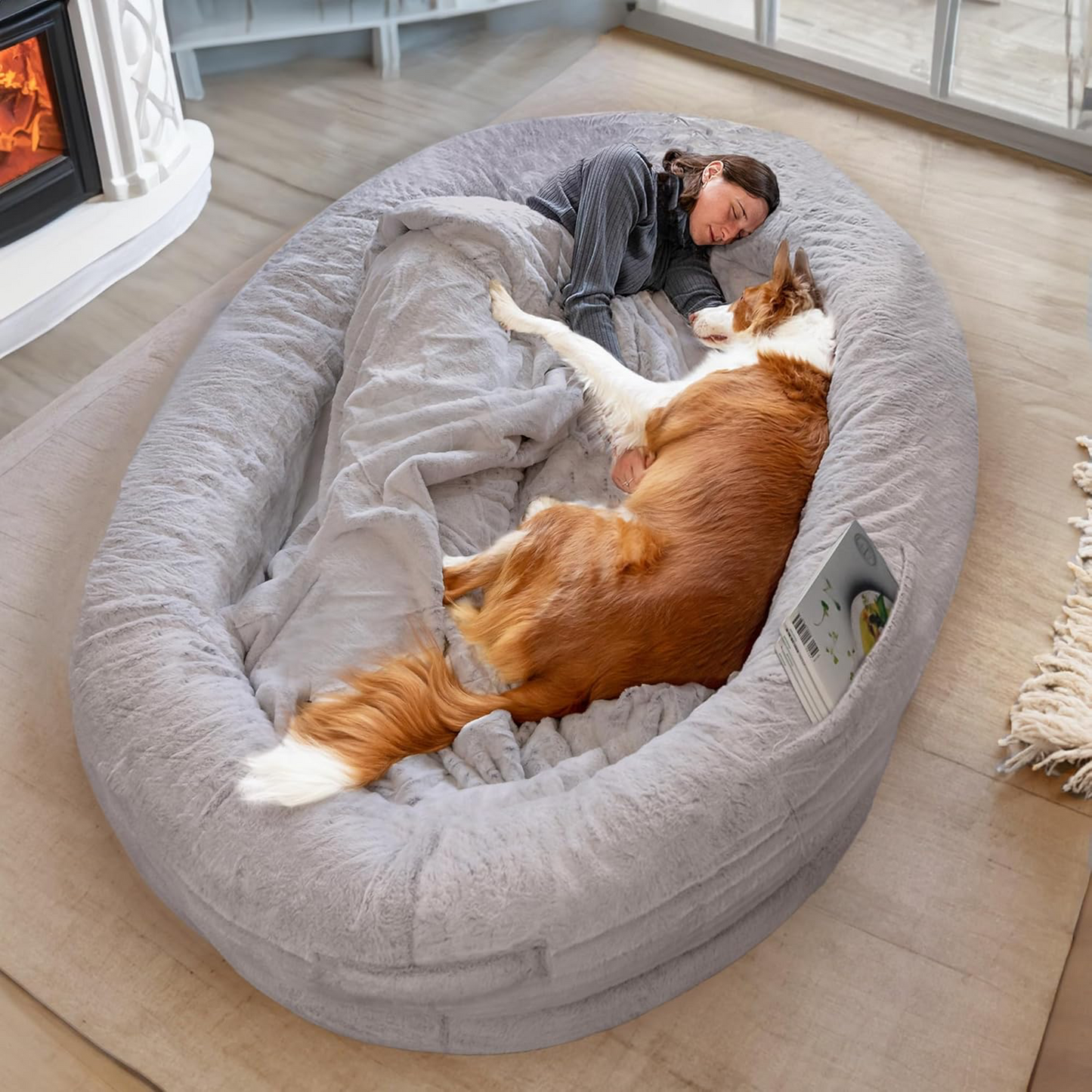 ULTRA-PLUSH HUMAN DOG BED