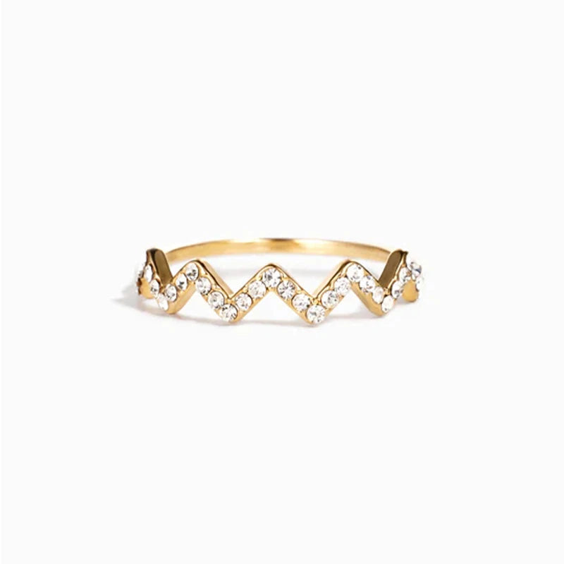 WAVE SHAPED FINGER RING