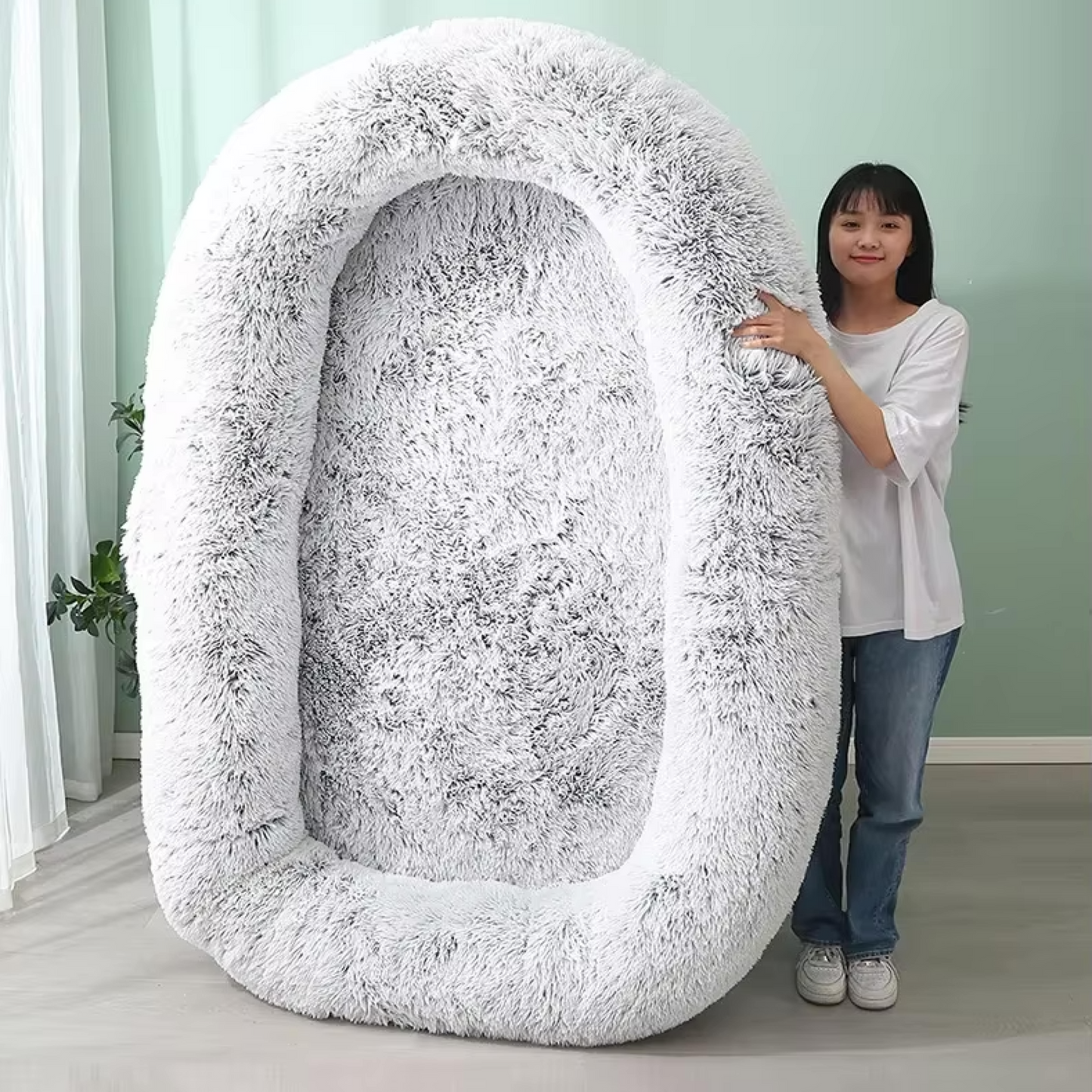 ULTRA-PLUSH HUMAN DOG BED