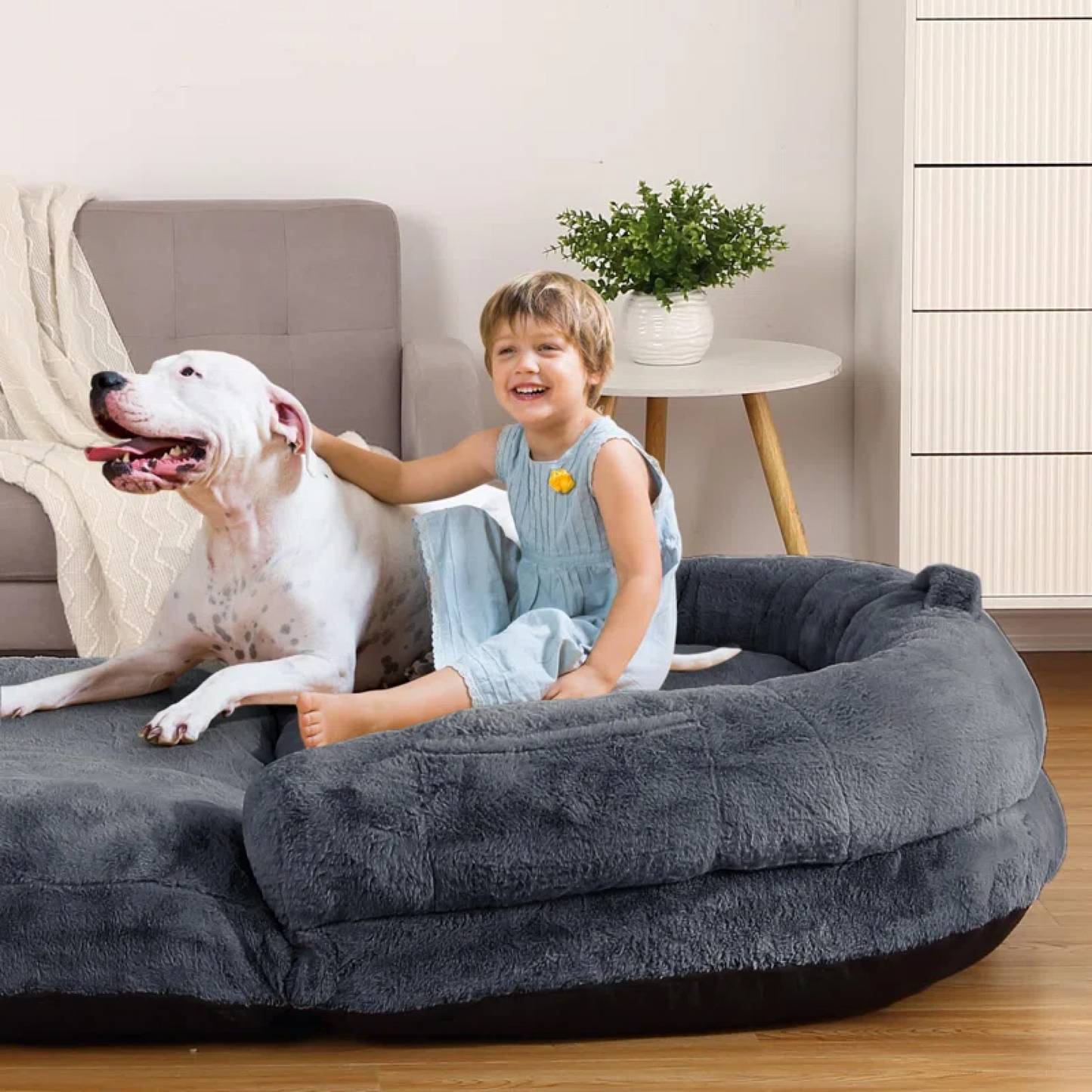 ULTRA-PLUSH HUMAN DOG BED