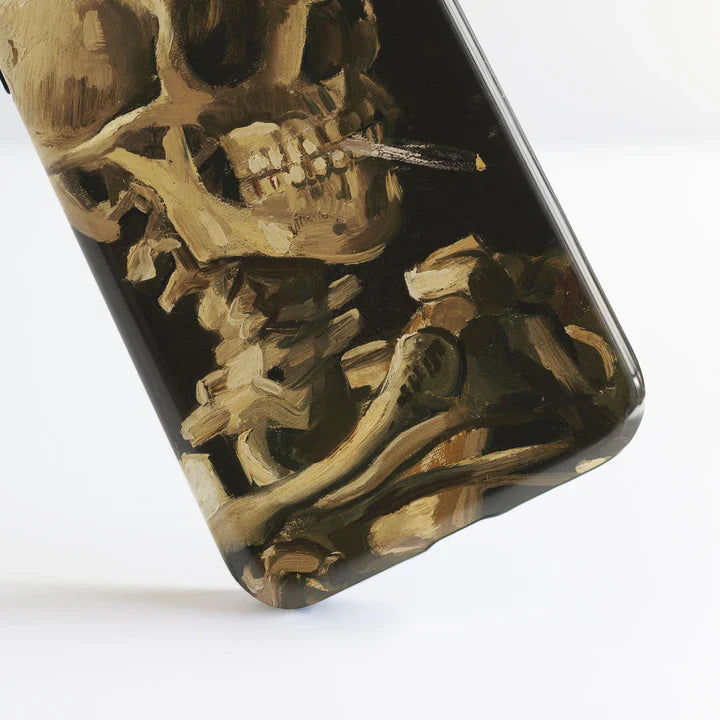 VAN GOGH SKELETON WITH BURNING CIGARETTE IPHONE CASE