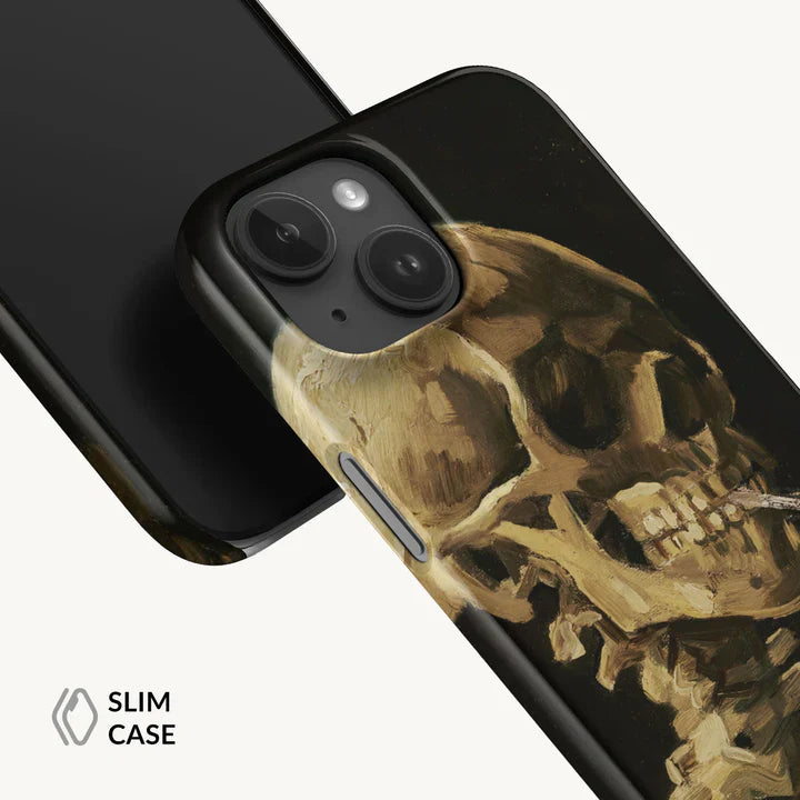 VAN GOGH SKELETON WITH BURNING CIGARETTE IPHONE CASE