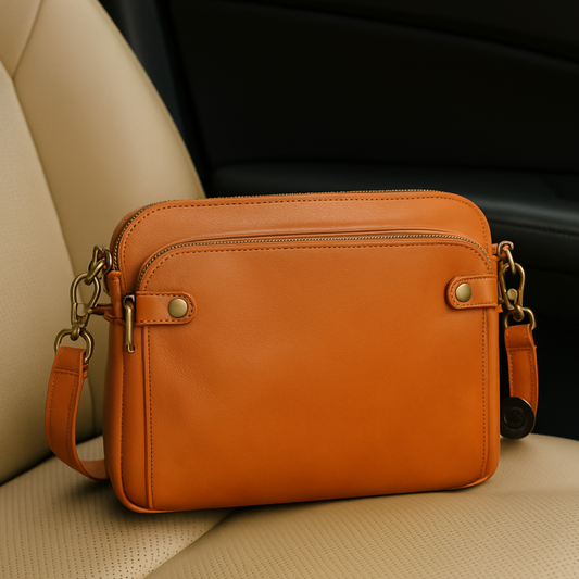 THREE-LAYER LEATHER WOMEN'S BAG