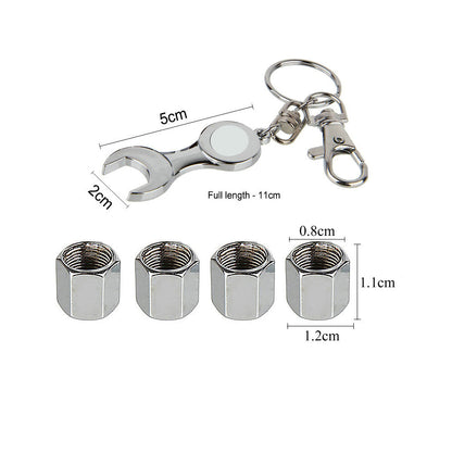 4PCS CAR TIRE VALVE CAPS KEYCHAIN