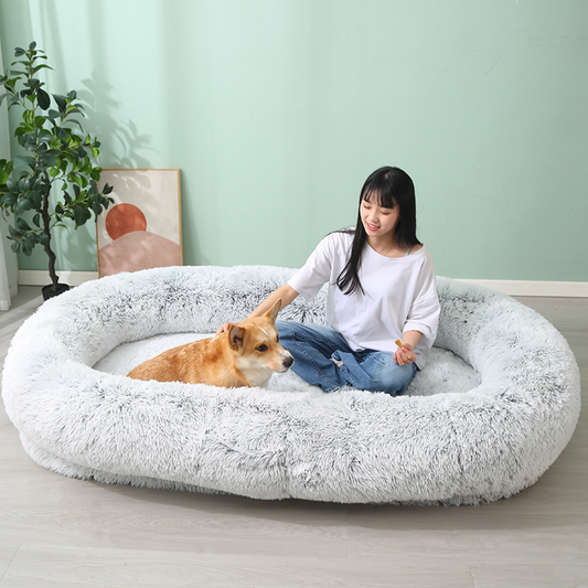 ULTRA-PLUSH HUMAN DOG BED