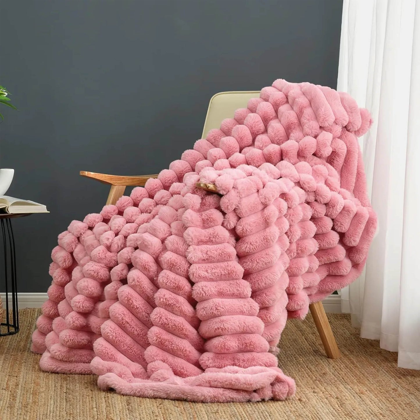 FUZZY FLANNEL THROW BLANKET